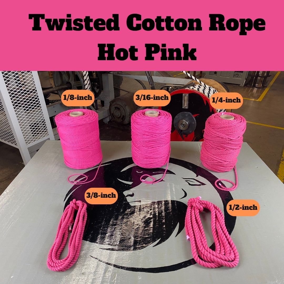 Ravenox Hot Pink Cotton Rope  Soft, Strong, & Affordable Cord