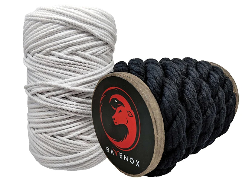 Quality Nylon Rope 1/4 inch Black Dacron Polyester Rope - 500 Foot Spool | Industrial Grade - High UV and Abrasion Resistance - Low Stretch