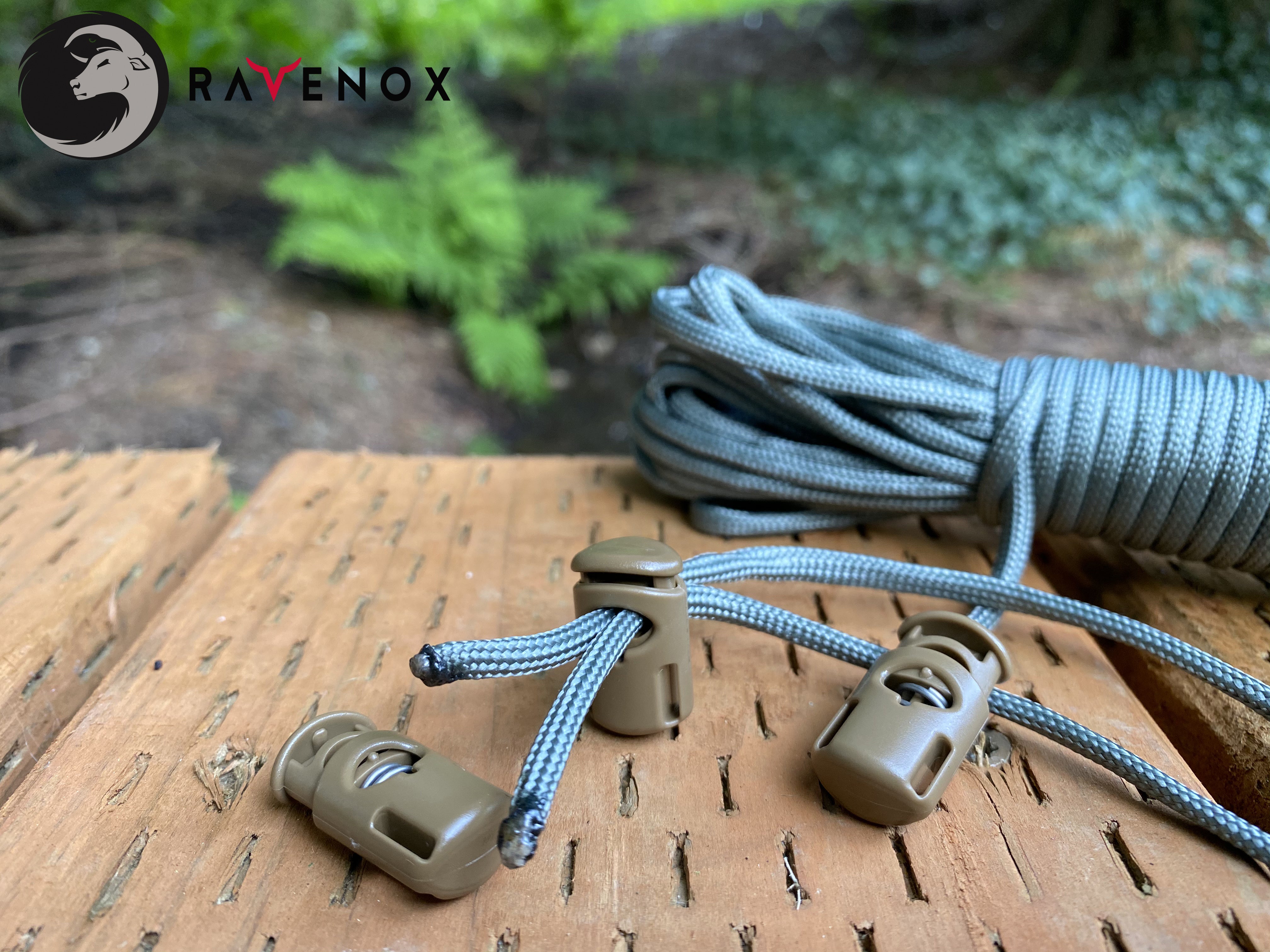 Ravenox Toaster Ellipse Cord Locks | Fits Two Ends On Paracord Black / 25 Pack