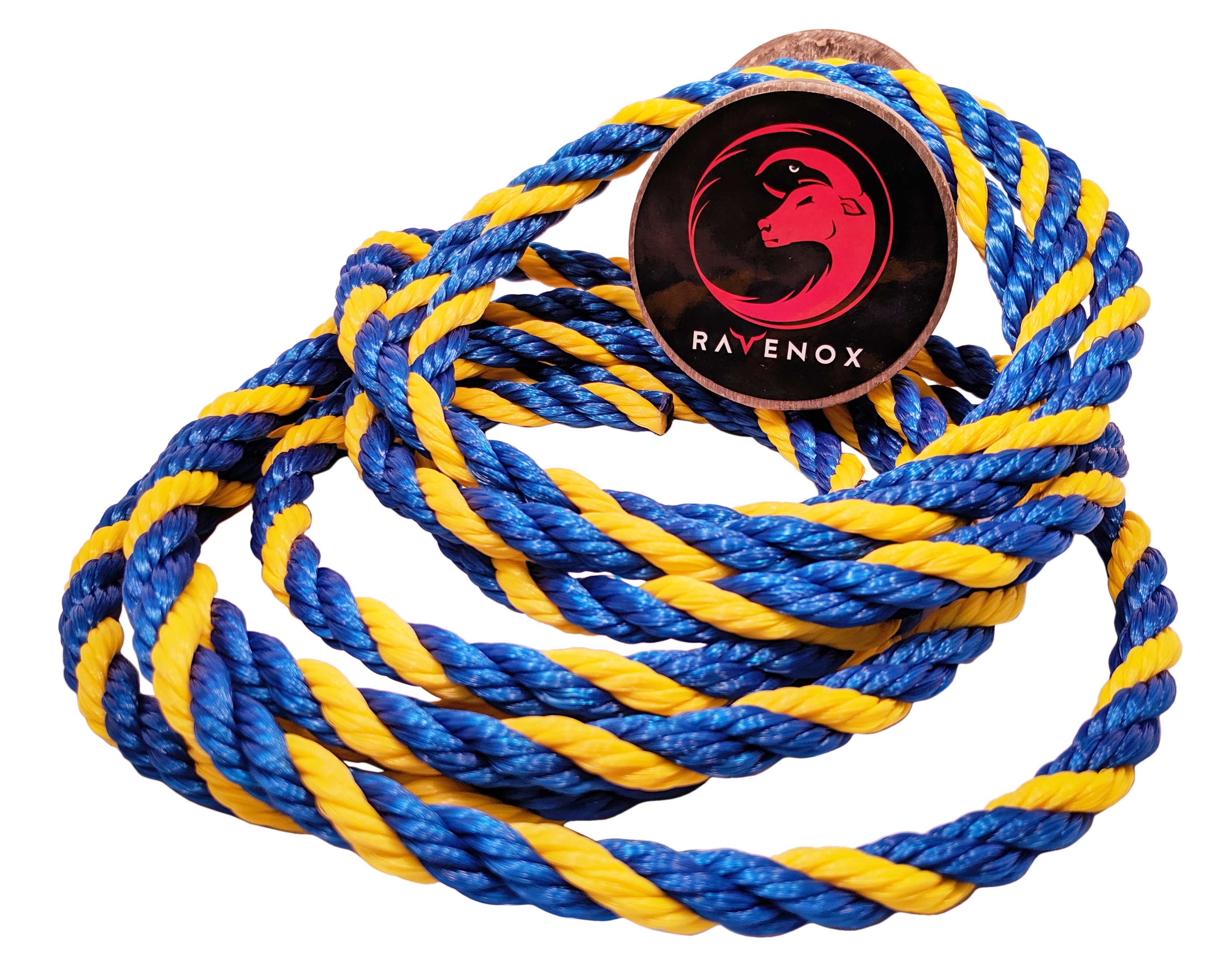 Blue & Yellow Twisted Polypropylene | Thick & Colorful Cordage 1/2-Inch x 600-feet