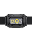 PETZL ARIA® 2 RGB headlamp in black with the headband removed, showing the lightweight and compact design. (8749916586221)