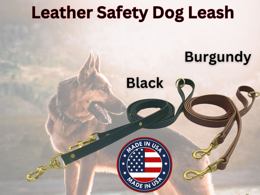 Ravenox Leather Safety Dog Leash Gentle Lead Training