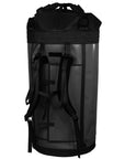 Large black fast rope bag fitting 60 to 90 foot FAST ropes, made from robust urethane coated nylon, equipped with steel D ring attachments and a reinforced bottom, ideal for tactical insertion and extraction operations. (8745524265197) (8747452760301)