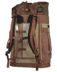 Small tan fast rope bag designed for 30 to 60 foot FAST ropes or 120-150 foot SPIE ropes, made from extra heavy-duty urethane coated nylon for military use, with exceptional abrasion resistance and steel D ring attachments. (8745524265197) (8747452760301)