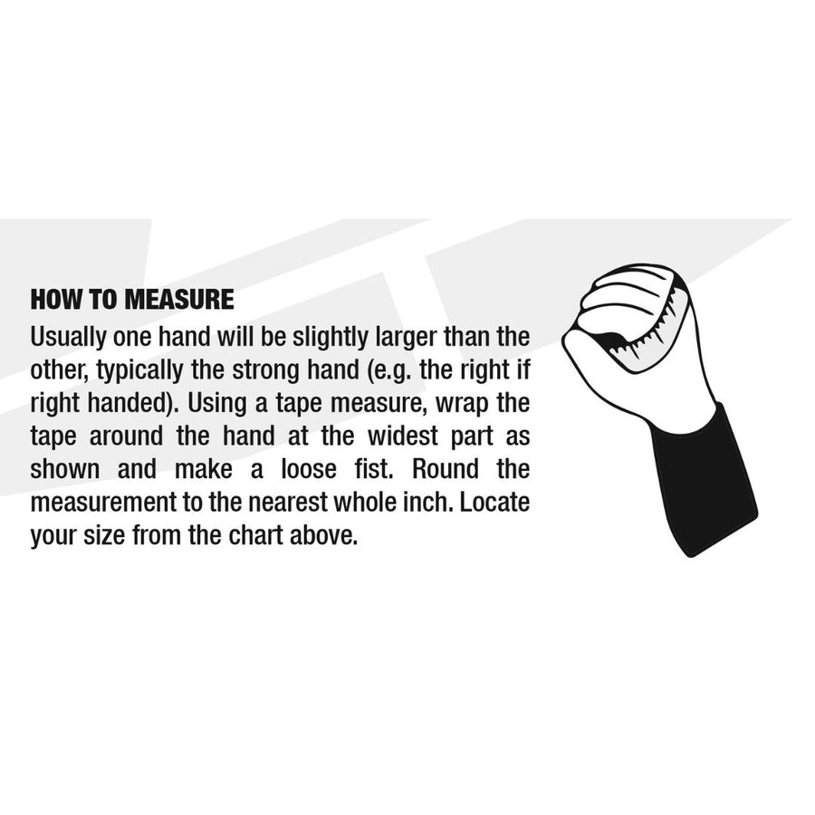 Fist measurement guide for Tactical Rappel / Fast Rope Gloves, showing how to measure hand size for accurate glove fit. Available in sizes Small to XXL. (8745466396909)