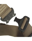 Close-up of the Lightweight Tactical Chest Harness in terra, showing the durable construction, adjustable straps, and Cobra quick buckle for secure fitting over tactical body armor. (8749813793005)