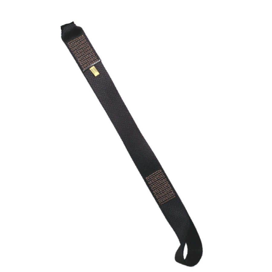 22-inch NFPA Stabo SPIE Lanyard in black, made from high-strength 7000 lbf (31 kN) nylon webbing, designed for secure SPIE extraction operations without a carabiner. (8747452760301)