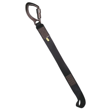 22-inch NFPA Stabo SPIE Lanyard in black, featuring a Captive Eye DMM Tactical OvaLock 3 Stage aluminum carabiner, designed for SPIE extraction operations with 7000 lbf (31 kN) strength. (8747452760301)