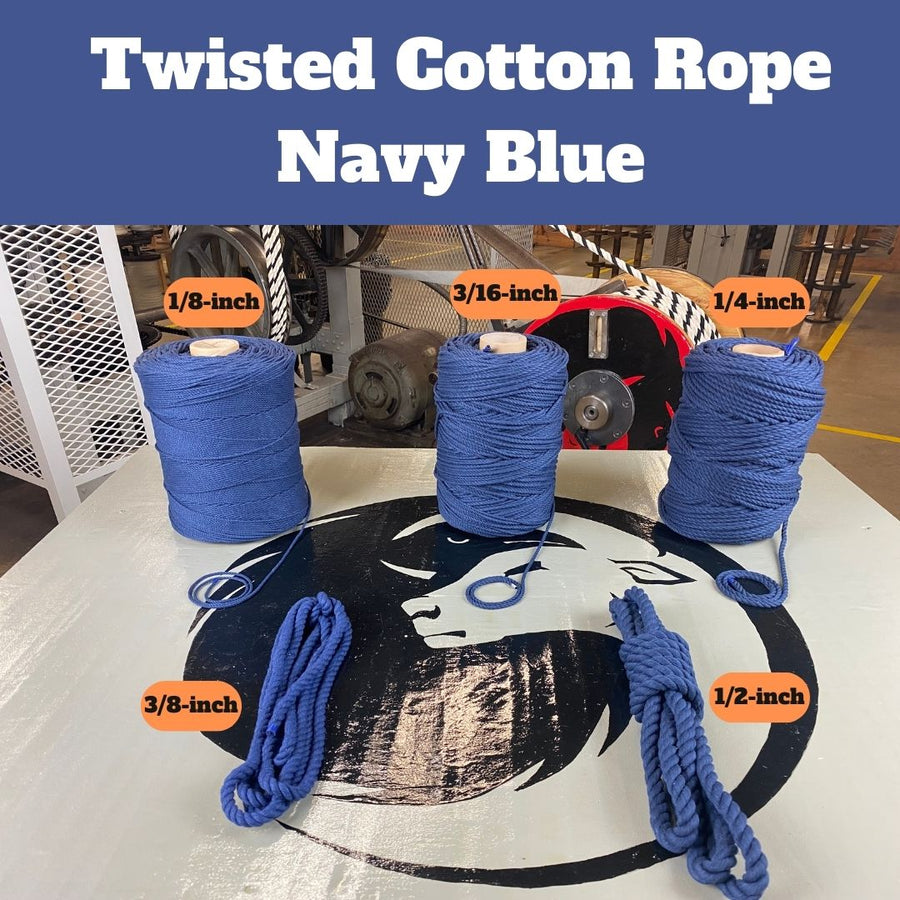 Navy Blue Twisted Cotton Rope  Soft Cotton Cord for Everything