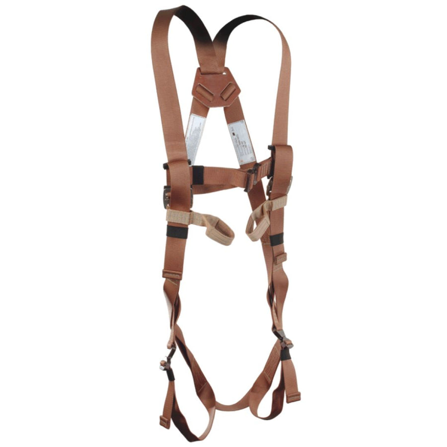 Front view of the Special Forces Full Body SPIE Harness showing the safety sternum strap with Cobra quick connect buckle and dorsal D ring for SPIE Lanyard attachment. (8747399807213)