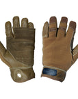 Tactical Rappel / Fast Rope Gloves in Coyote Tan, featuring thick full-grain leather and heat-resistant Kevlar thread, ideal for helicopter rappelling and heavy-duty use. (8745466396909)