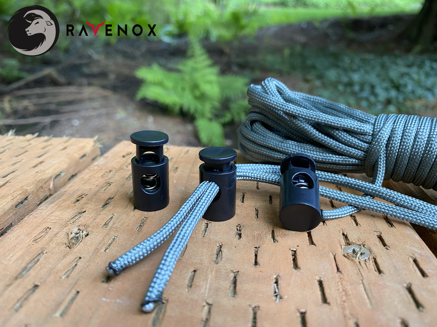 Ravenox Cord Locks for Drawstrings | Crown Cord Lock End | Cord Lock for  Paracord, Bags, Shoelaces, Clothing Use | Camping Accessories for Great