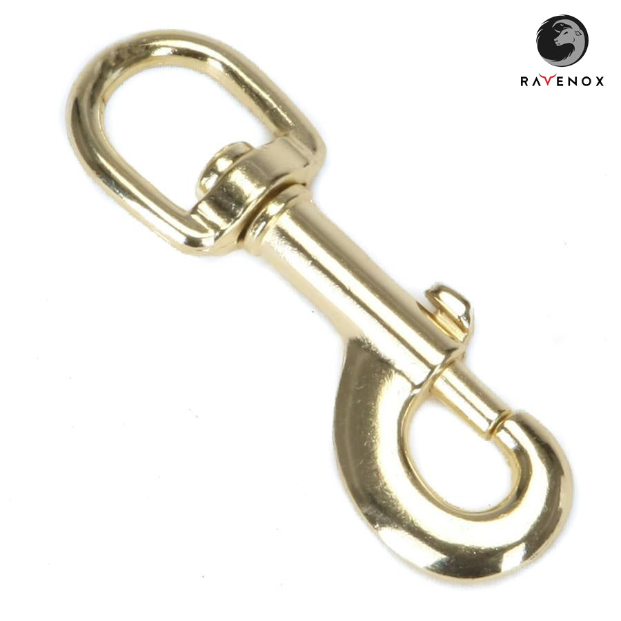 Ravenox Snap Hooks Heavy Duty |(Solid Brass)(3/4 x 2-Pack) | 3/4-inch  Swivel Snaps | Keychain Clip with Eye Bolt | Swivel Hook, Bolt Snap for  Scuba