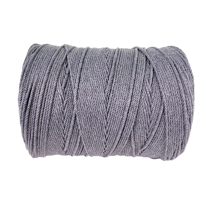 GANXXET Anthracite Color Macrame Cotton Cord 2mm 3 ply Recycled | 3 Single  Strands x 480 Feet / 160 Yards | Cord for DIY Macrame and Crafts, Wall