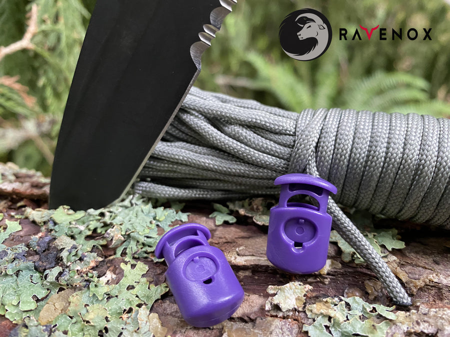 Ravenox Purple Primoloc Cord Locks | for 550 Paracord Projects 50 Pack