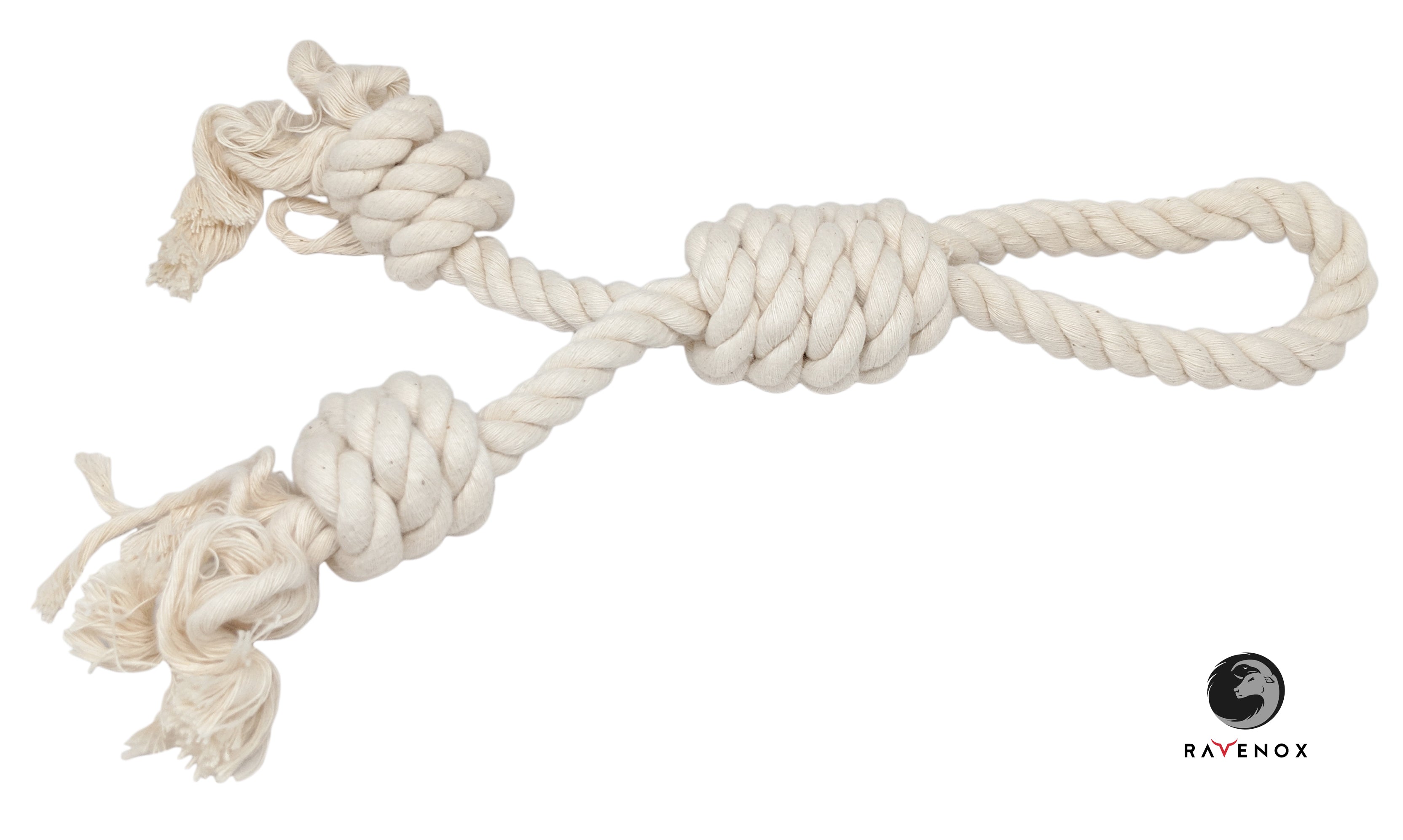 Ravenox 100% Cotton Twisted Rope | (White)(1/4 in x 10 ft) |USA Made  Natural Cord | Baker & Butchers Twine, Macramé, Knotting, Crafts, Pet Toys