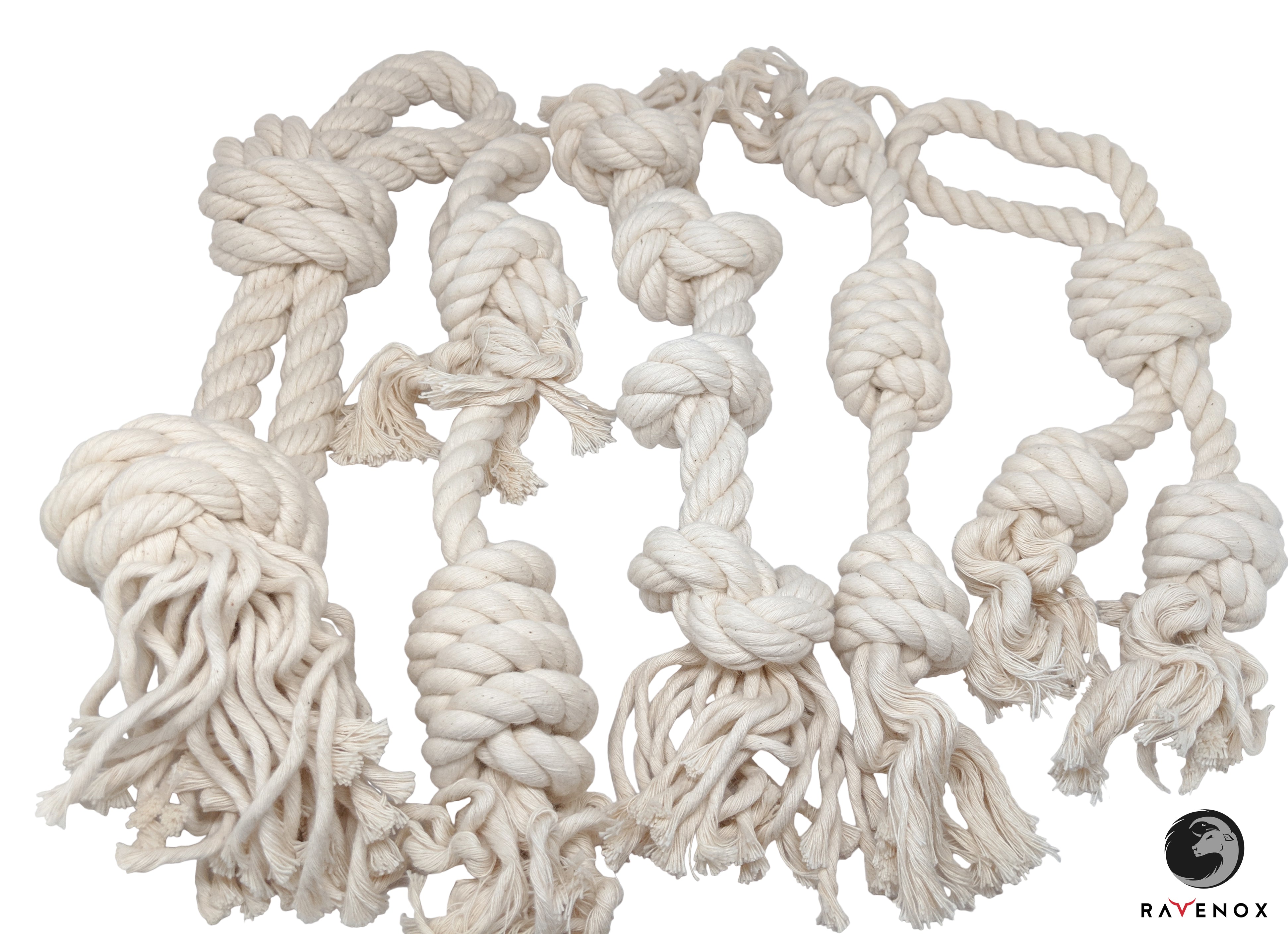 Natural Cotton & Leather Tug Toy - Ring, Knotted Rope - Auburn  Leathercrafters