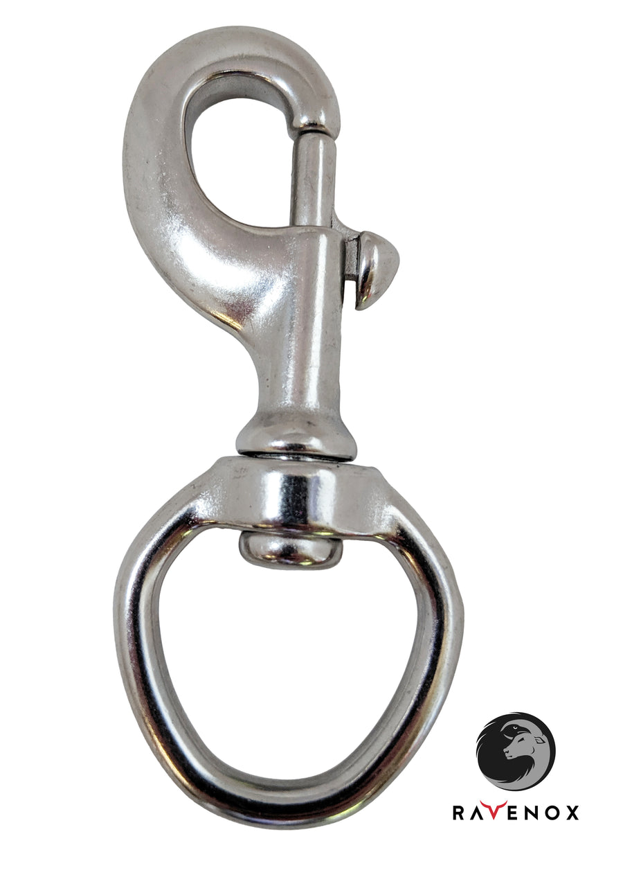  Ravenox Snap Hooks Heavy Duty, (Solid Brass)(3/8 x 10-Pack), 3/8-inch Swivel Snaps, Keychain Clip with Eye Bolt, Swivel Hook, Bolt  Snap for Scuba, Flagpoles, Horse Leads, Leashes