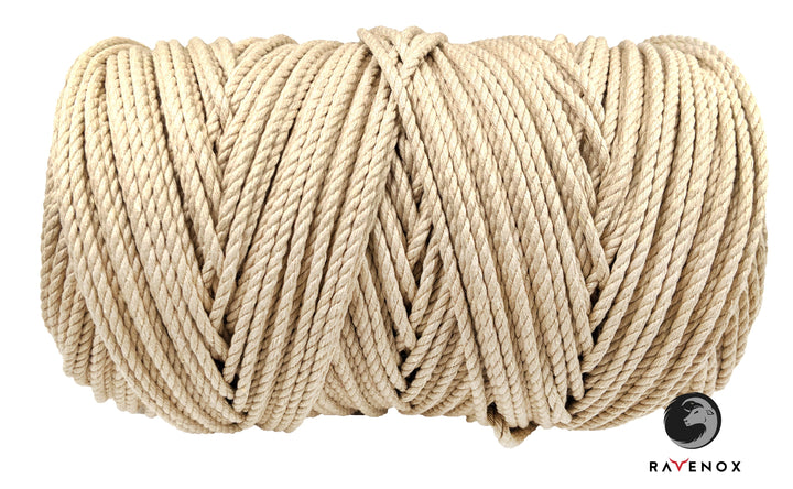 Ravenox Colorful Twisted Cotton Rope, (White)(3/8 Inch x 50 Feet), Made  in The USA, Custom Color Cordage for Sports, Décor, Pet Toys, Crafts,  Macramé & General Use