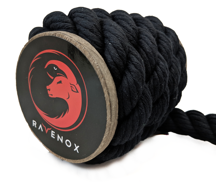 Ravenox Twisted Cotton Rope & Twine (Black) - 1/4-Inch x 10-Feet - 10683055873