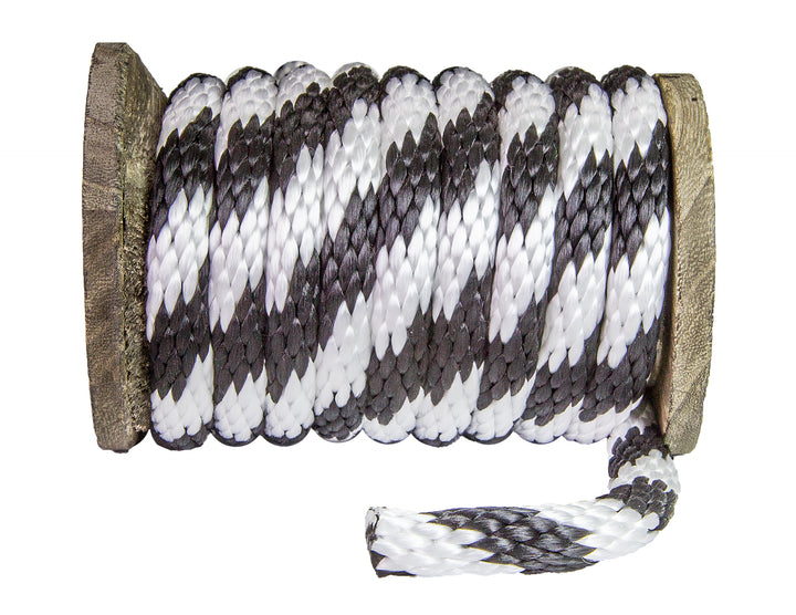 Kingcord 5/8 in. x 200 ft. Black/White Solid Braid Polypropylene Derby Rope  644961TV