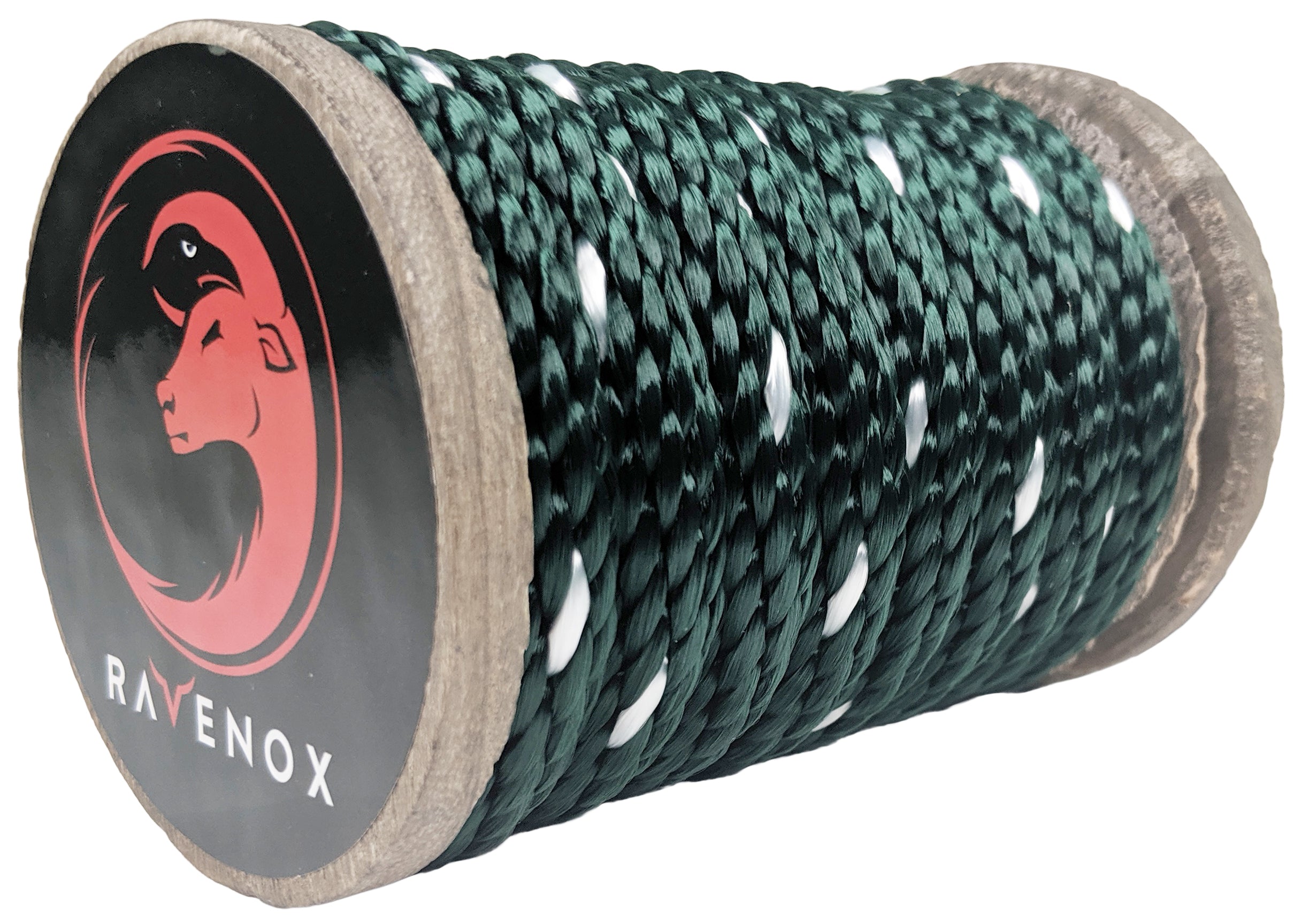 Ravenox Solid Braid Polyester Rope | American-made Hunter Green