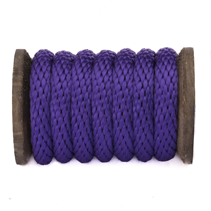 2 Pack Multi-Purpose Silky Feel Nylon Twisted Braided Rope for Crafts,  Cargo, Tie-Downs, Marine, Camping, Swings (10 Meter Each) (Purple)